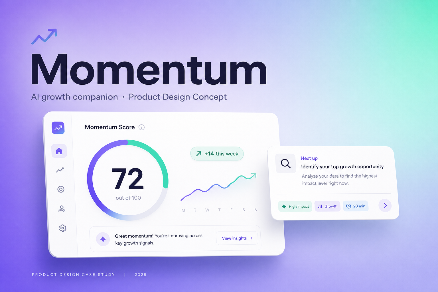 Momentum — AI growth companion concept lifting retention for small-business website owners