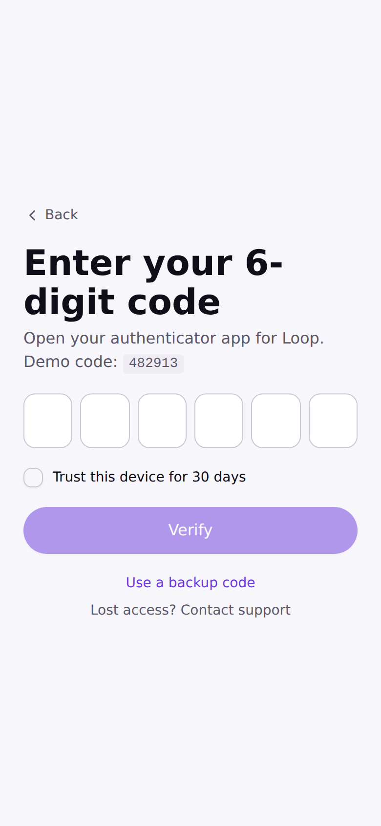 Two-factor code