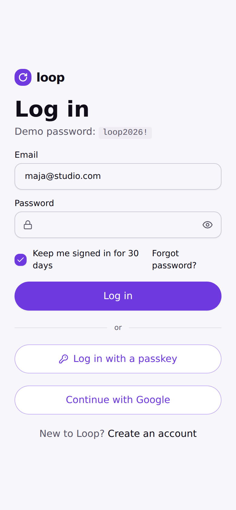 Log in
