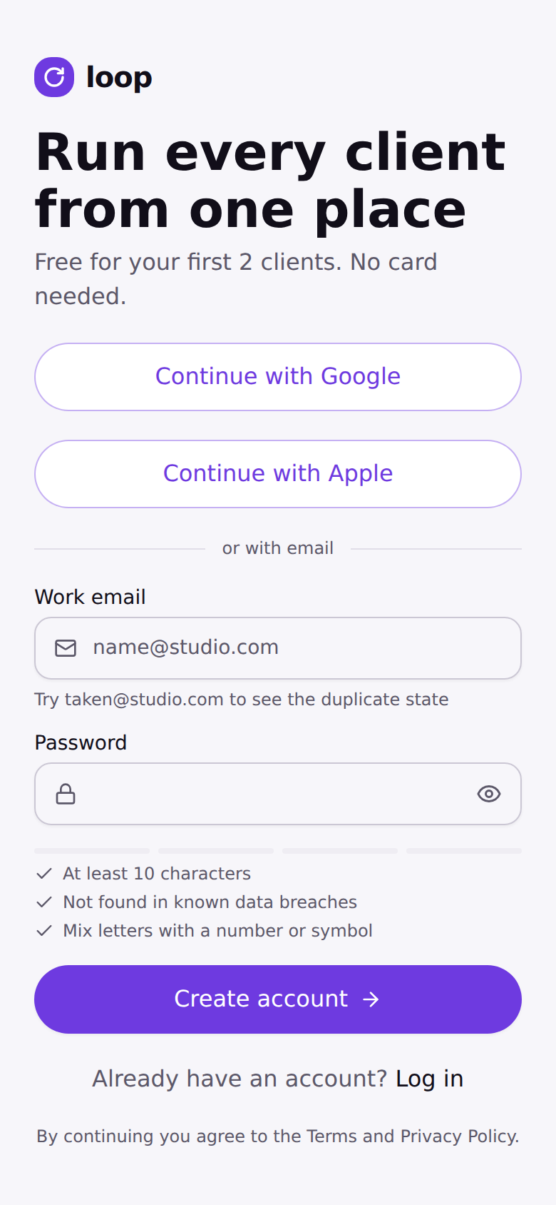 Sign up