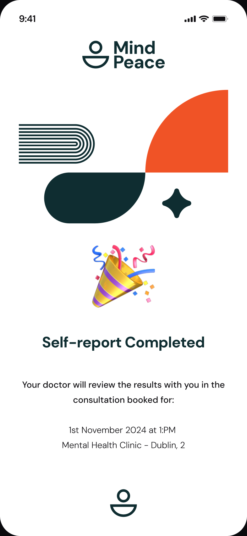 MindPeace — Check-in complete confirmation