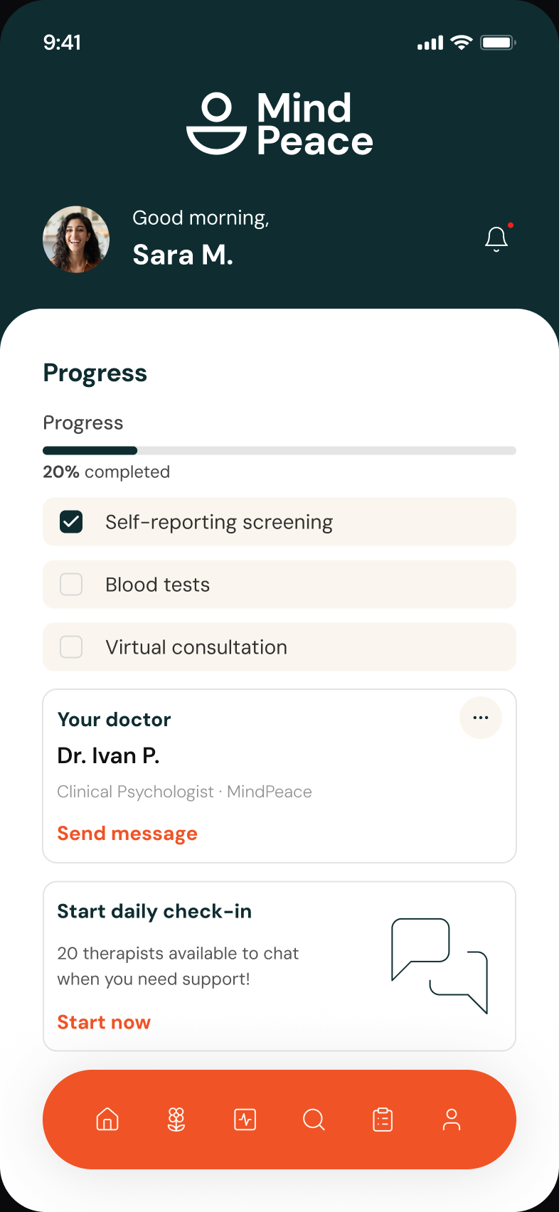 MindPeace — Sara M.'s anxiety progress and weekly milestones