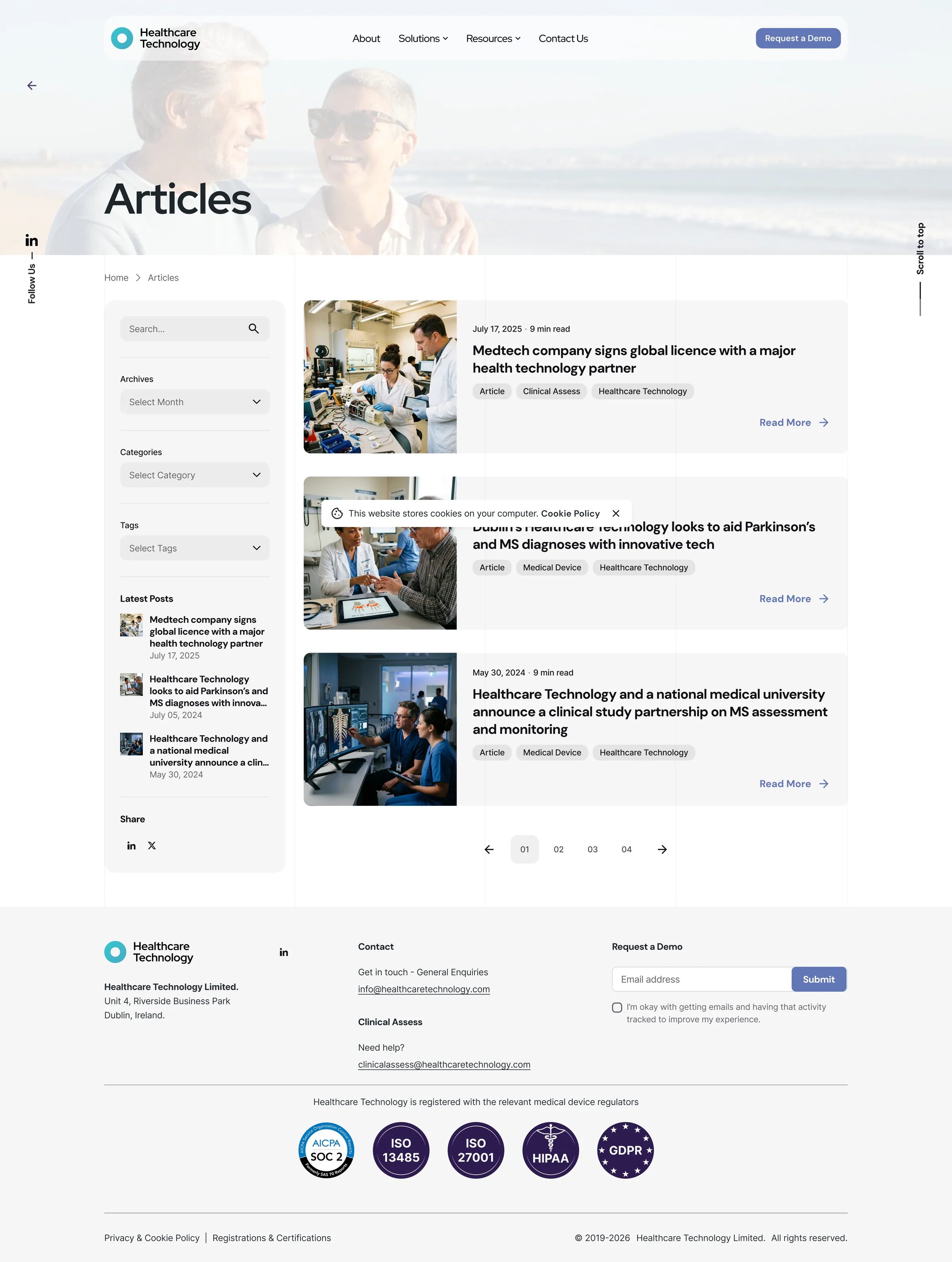 Articles page