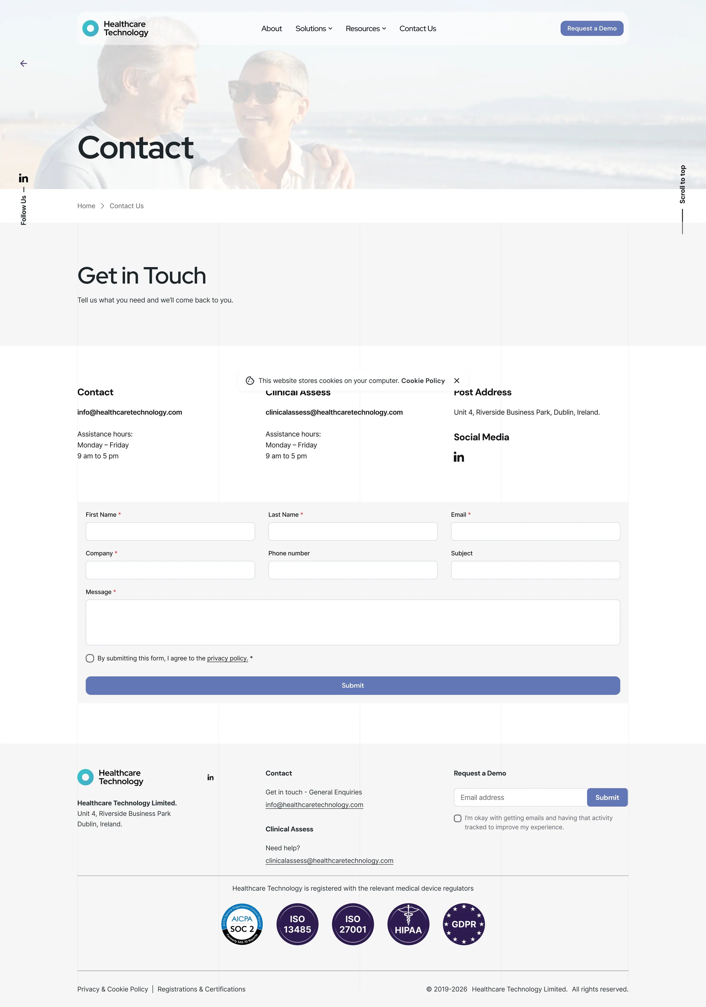 Contact page