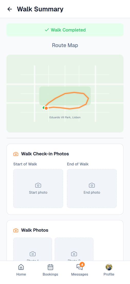 Doggio — Walk Summary with Stats & Photos