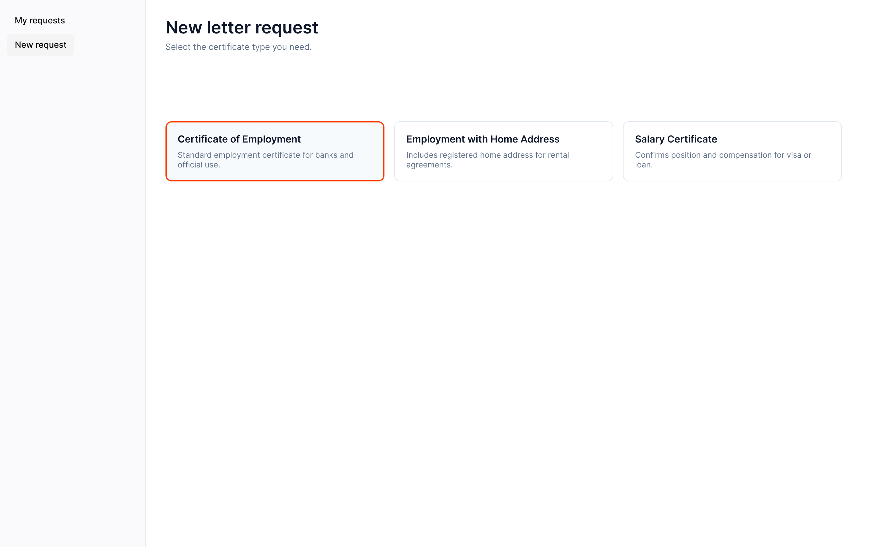 Zalex — Certificate type selection