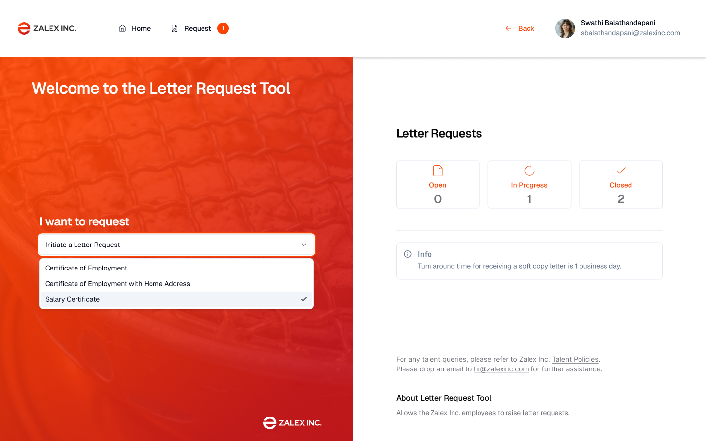 Zalex Redesign — Flow 2 Step 1