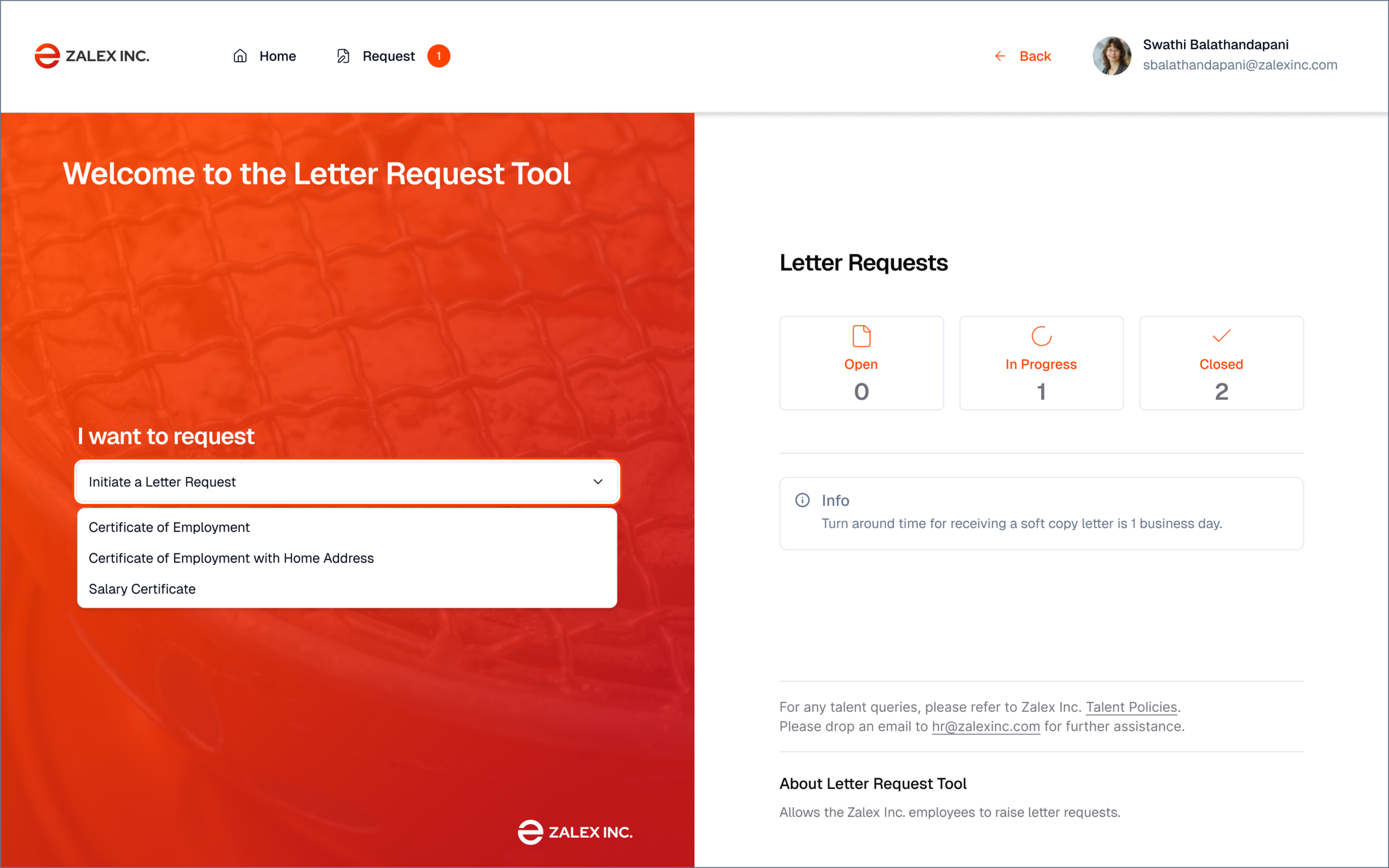 Zalex Redesign — Flow 1 Screen