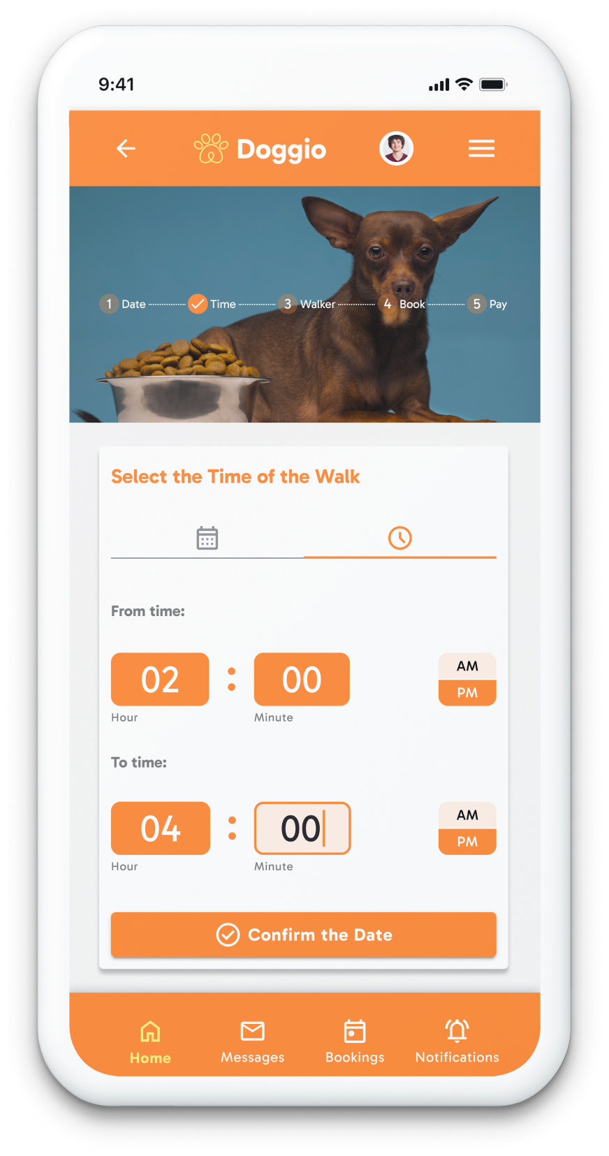 Doggio — Mockup Time Selector