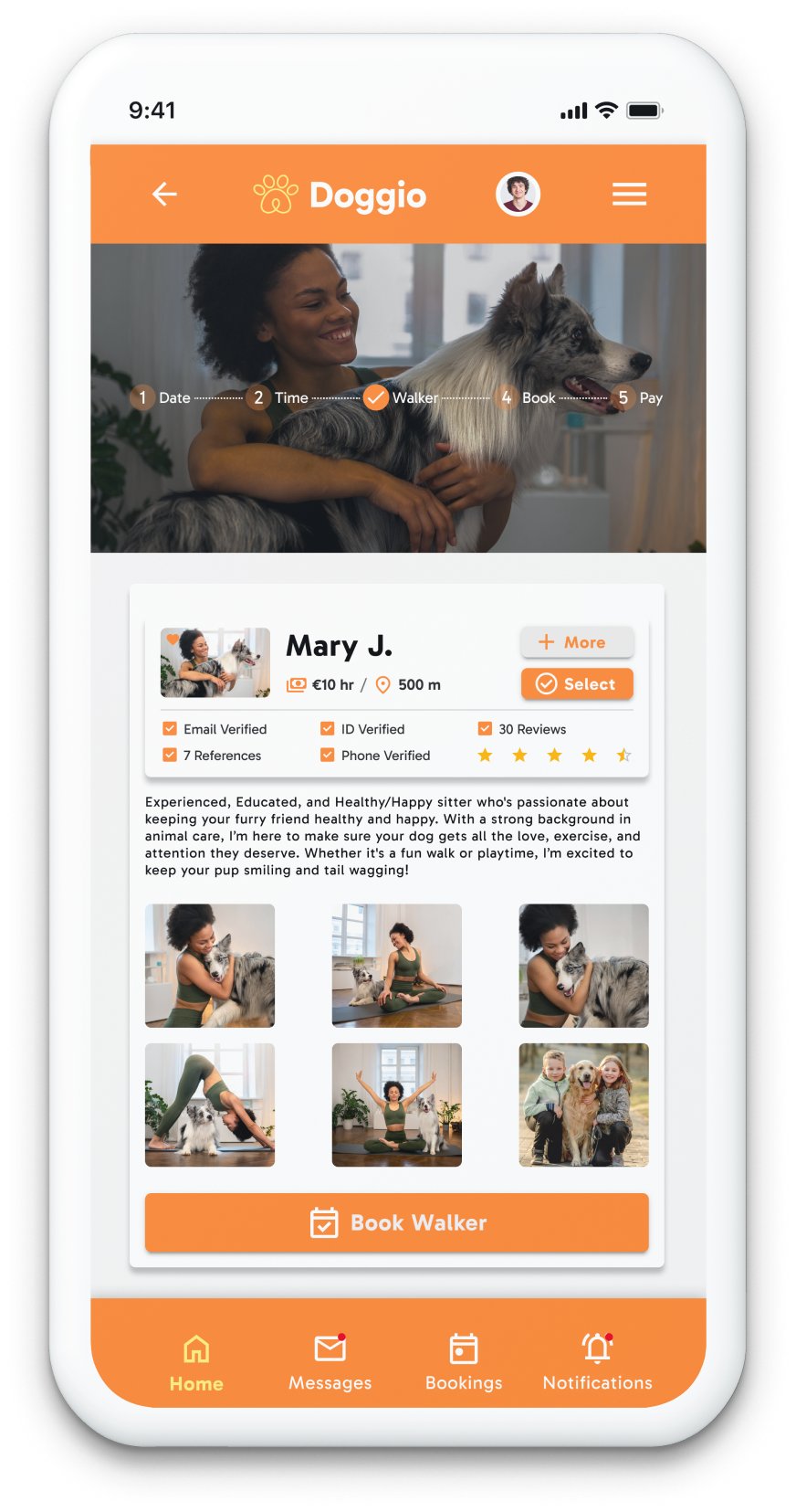 Doggio — Mockup Walker Profile